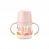 SUAVINEX Biberón First 150ml con Asas y Boquilla Antiderrame +4M (Bosque Rosa)