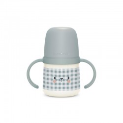 SUAVINEX Night & Day Babyflasche 150 ml, auslaufsicher, +4M (Dunkelgrau)
