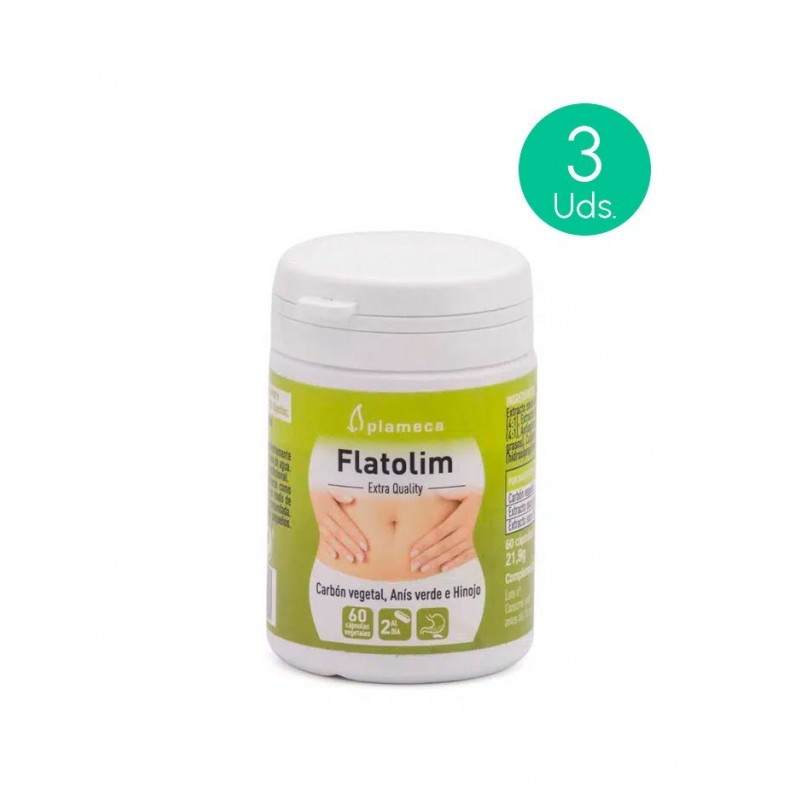 Pacote 3 Plameca Flatolim 60 cápsulas vegetais