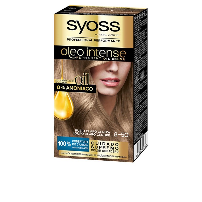 Syoss Oleo Intense Tinte Sin Amoniaco 8.50-Rubio Ceniza 5 Pz