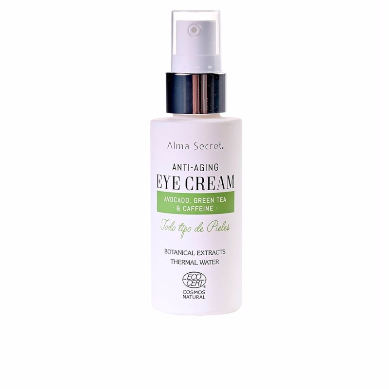 Alma Secret crème anti-âge yeux aux extraits botaniques d'avocat, de thé vert et de caféine 30 ml Alma Secret crème anti-âge yeux aux extraits botaniques d'avocat, de thé vert et de caféine 30 ml
