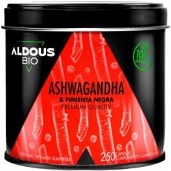 Aldous Ashwagandha Orgánica 2160 mg con Pimienta Negra 250 Cápsulas