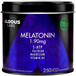 Aldous Melatonina 1,9 mg con Magnesio, Valeriana Y Vitamina B6 250 Cápsulas