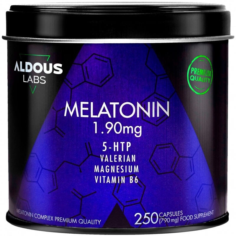 Aldous Melatonina 1,9 mg con Magnesio, Valeriana Y Vitamina B6 250 Cápsulas