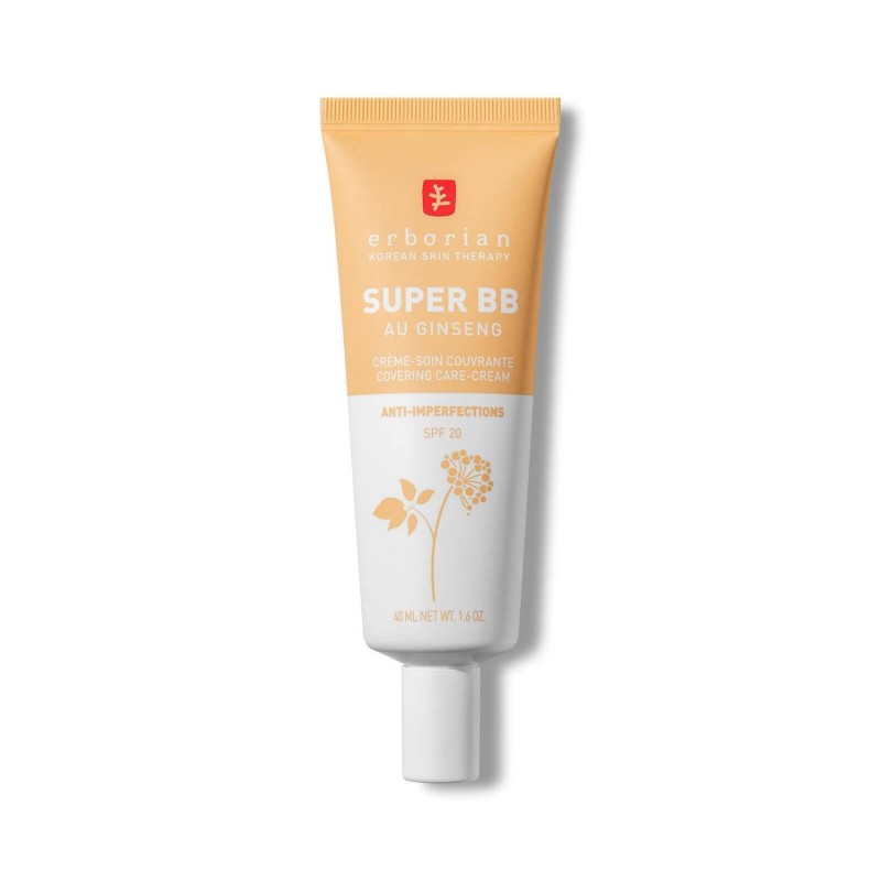 Erborian Super BB Cream - High Coverage Corrective Makeup Foundation with SPF20 for Uneven Skin (Various Shades)