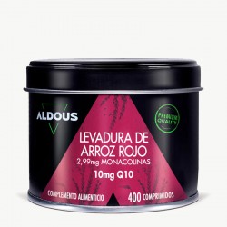 Aldous Bio Levure de Riz Rouge avec Coenzyme Q10 400 Comprimés
