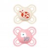 MAM Perfect Star Silicone Pacifier 0-2 Months 2 units (pink and white)【OFFER】