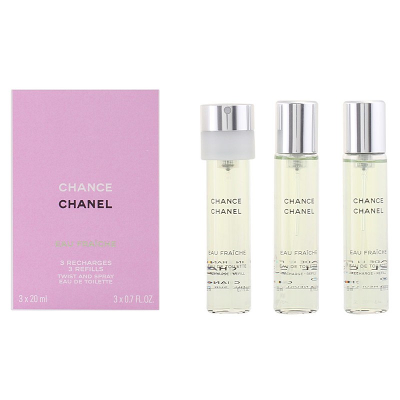 Chanel Chance Eau Fraiche Eau De Toilette Vaporizador Twist & Spray 3 Recargas 3 X 20 ml