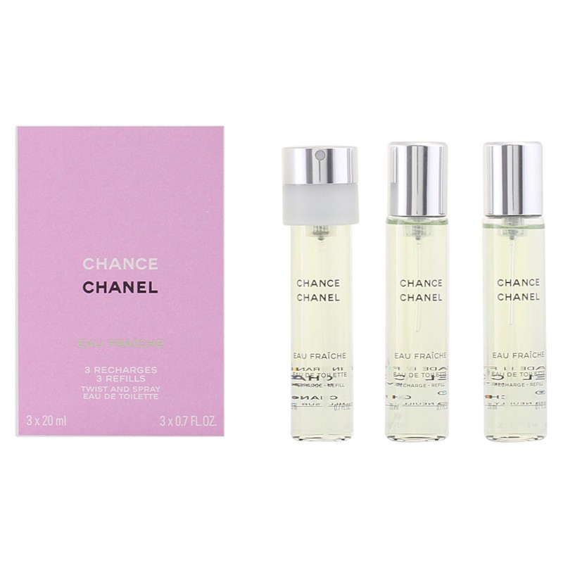 Chanel Chance Eau Fraiche Eau De Toilette Twist & Spray Vaporizer 3 Refills 3 X 20 ml