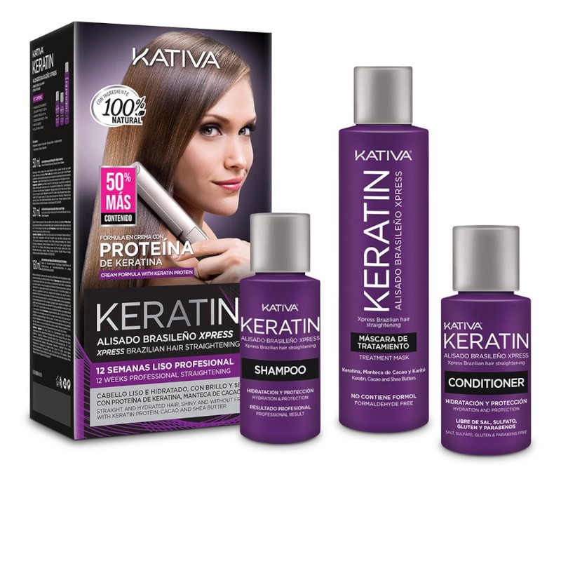 Kativa Keratin Express Lot de lissage brésilien 3 pièces