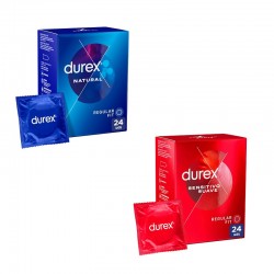 DUREX Pacote de Preservativos Naturais 24 unidades + Soft Sensitive 24 unidades