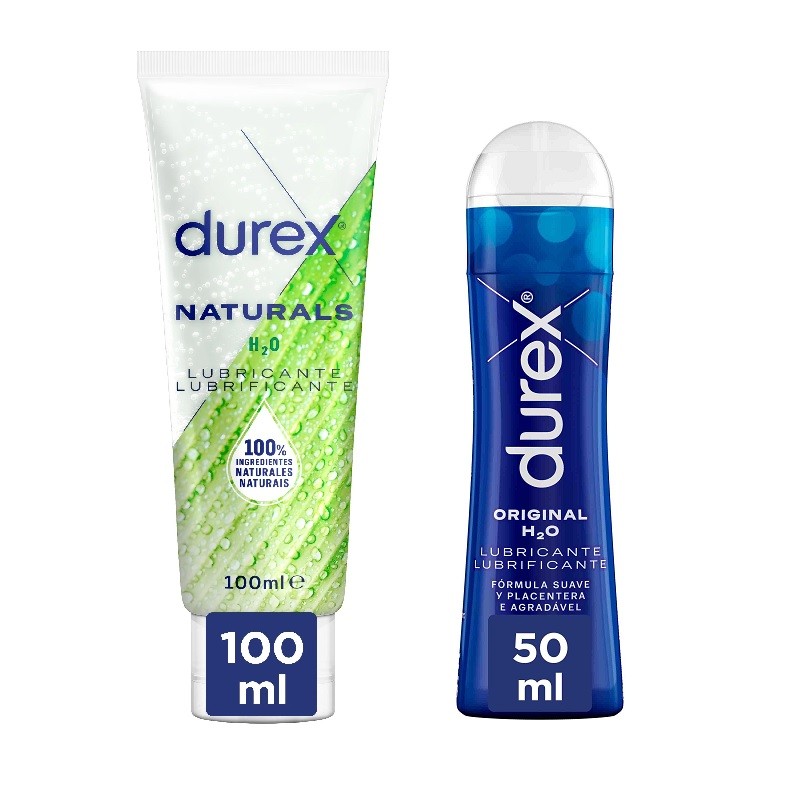 Pack Lubrifiants DUREX Naturals H2O 100% Naturel + Play Original H2O