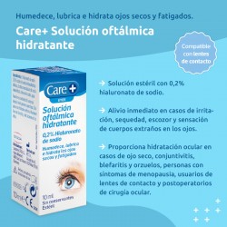 CARE+ Solution Ophtalmique Hydratante 0,2% Acide Hyaluronique 10 ml