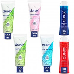 DUREX Pack Lubricantes Naturals H2O + Naturals Hidratante + Naturals Sensitivo + Play Original H2O + Play Fresa