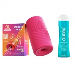 DUREX Slide & Ride Masturbator-Paket + Gleitmittel mit Kühleffekt, 50 ml