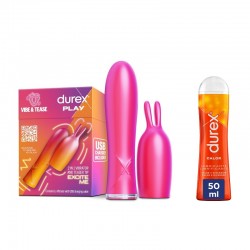 DUREX Pack Bunny Vibrator 2 in 1 + Gleitmittel mit Wärmeeffekt 50ml