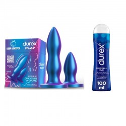 DUREX Pack Set di plug anali Deep & Deeper + lubrificante originale H2O 100 ml