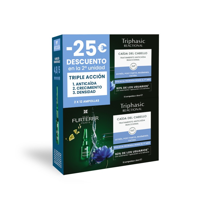 René Furterer Triphasique Réactionnel 2x12 Ampoules René Furterer Triphasique Réactionnel 2x12 Ampoules
