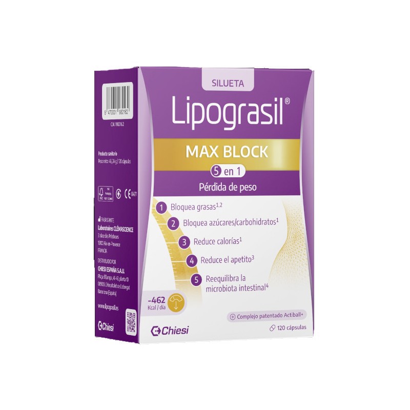 Lipograsil Max Block 5 en 1 120 gélules