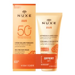 Nuxe Sun Crema viso SPF 50+ Latte doposole rinfrescante 50ml REGALO