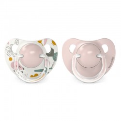 SUAVINEX Anatomical Latex Pacifier 0-6 months 2 units (Paseo/Pink)
