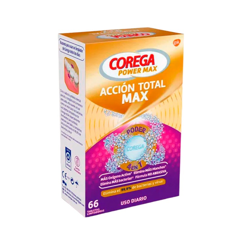 COREGA Total Action Reinigung für Prothesen x66 Tabletten COREGA Total Action Reinigung für Prothesen x66 Tabletten