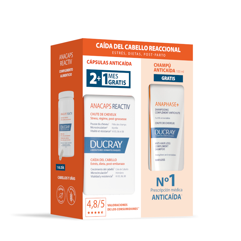 DUCRAY Pack Anacaps Reactiv 90 Kapseln + Anaphase+ 100 ml