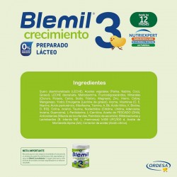 BLEMIL Plus 3 Preparado Lácteo de Crecimiento Ingredientes (+12 meses) 800g