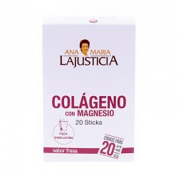 ANA MARÍA LAJUSTICIA Collagen with Magnesium 20 Sticks Strawberry Flavor