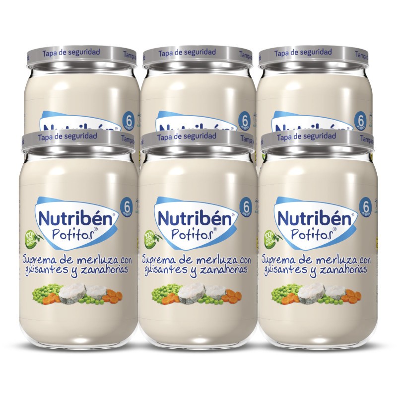 Nutriben Potito de Petits Pois et Carottes au Merlu 6x235g Nutriben Potito de Petits Pois et Carottes au Merlu 6x235g