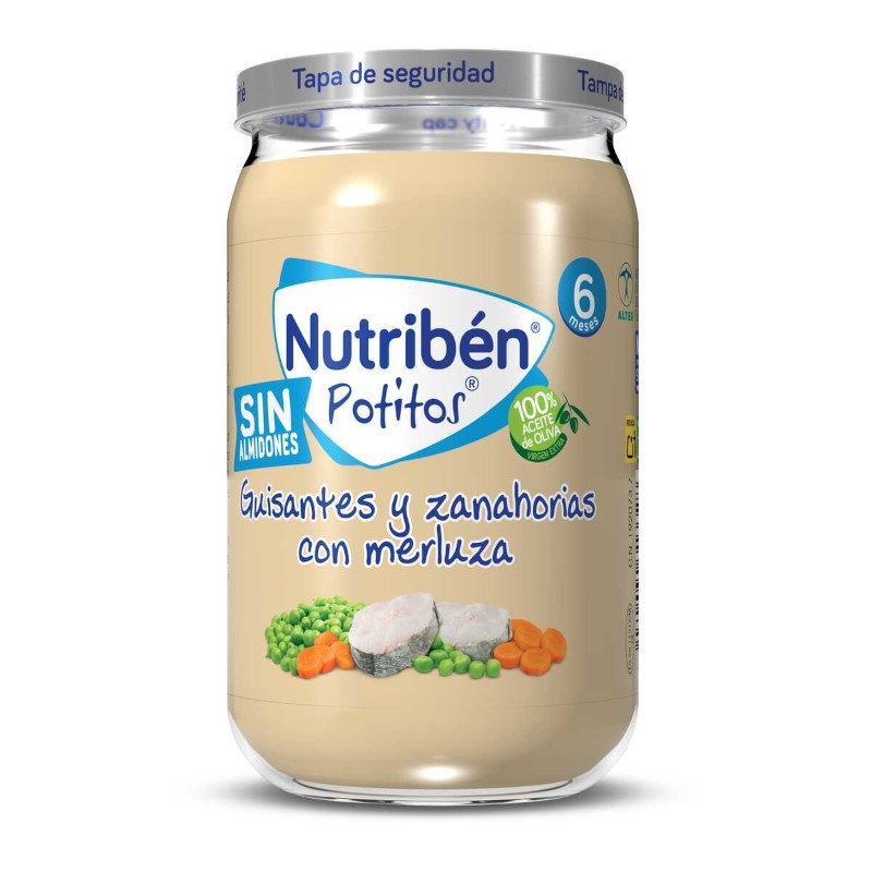 Nutriben Potito de Guisantes y Zanahorias con Merluza 235g