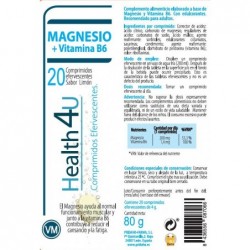 H4U Magnesio + Vitamina B6 20 comprimidos efervescentes sabor limón