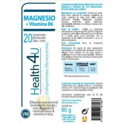 H4U Magnesium + Vitamin B6 20 lemon flavor effervescent tablets