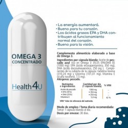 H4U Oméga 3 Concentré 30 gélules