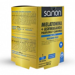 SANON Melatonina + Ashwanda - Pasiflora y Camomila 30 sticks sabor sandía
