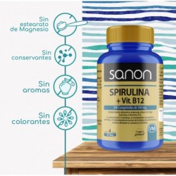 SANON Spirulina + vitamina B12 200 comprimidos