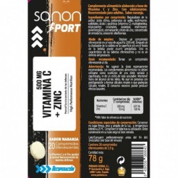 SANON SPORT Vitamin C + Zinc 20 effervescent tablets orange flavor