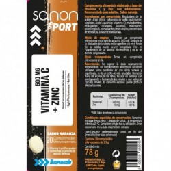 SANON SPORT Vitamina C + Zinc 20 comprimidos efervescentes sabor naranja
