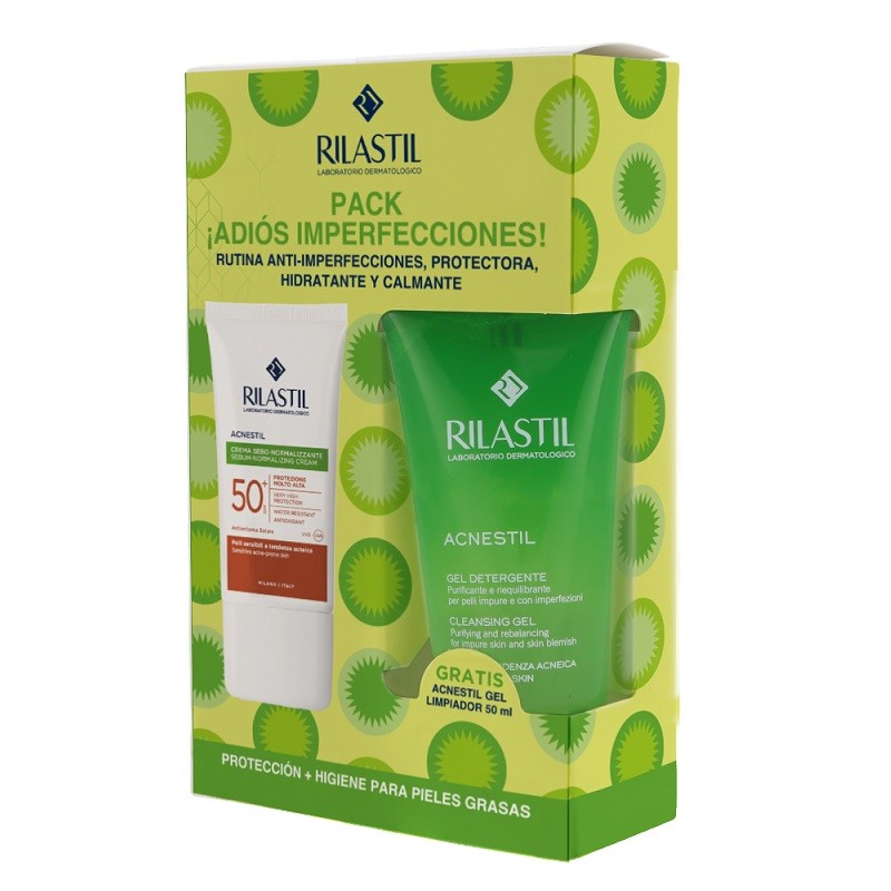 Rilastil Acnestil Sunscreen Pack SPF50+ 40ml + Deep Cleansing Gel 50ml Rilastil Acnestil Sunscreen Pack SPF50+ 40ml + Deep Cleansing Gel 50ml