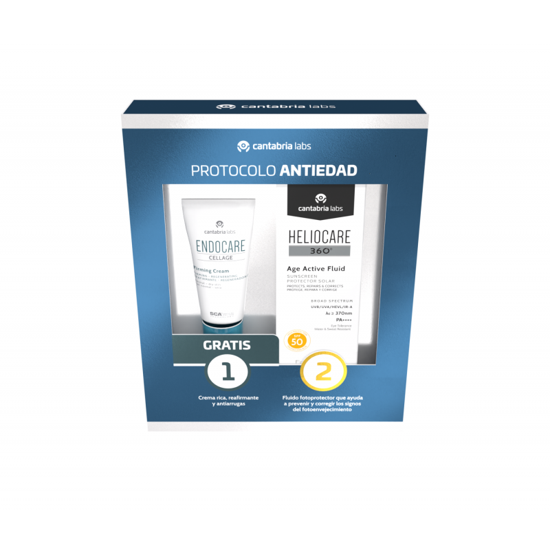 HELIOCARE Pack Age Fluide Actif SPF50 50 ml + Endocare Crème Raffermissante Cellage 15 ml
