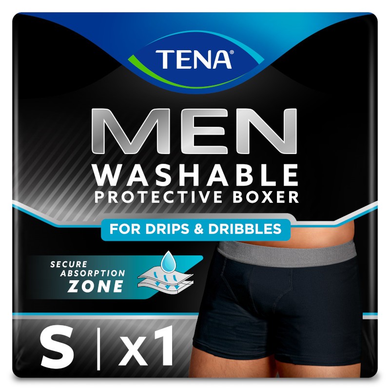 TENA Men Boxer Washable Boxer Black S