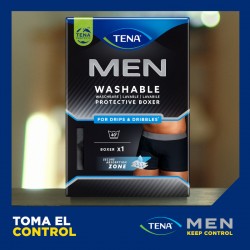 TENA Men Boxer Lavable Boxer Negro S