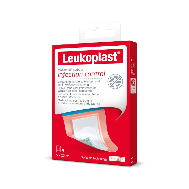Leukoplast Leukomed Sorbact 5 cm x 7,2 cm 3 unités Leukoplast Leukomed Sorbact 5 cm x 7,2 cm 3 unités