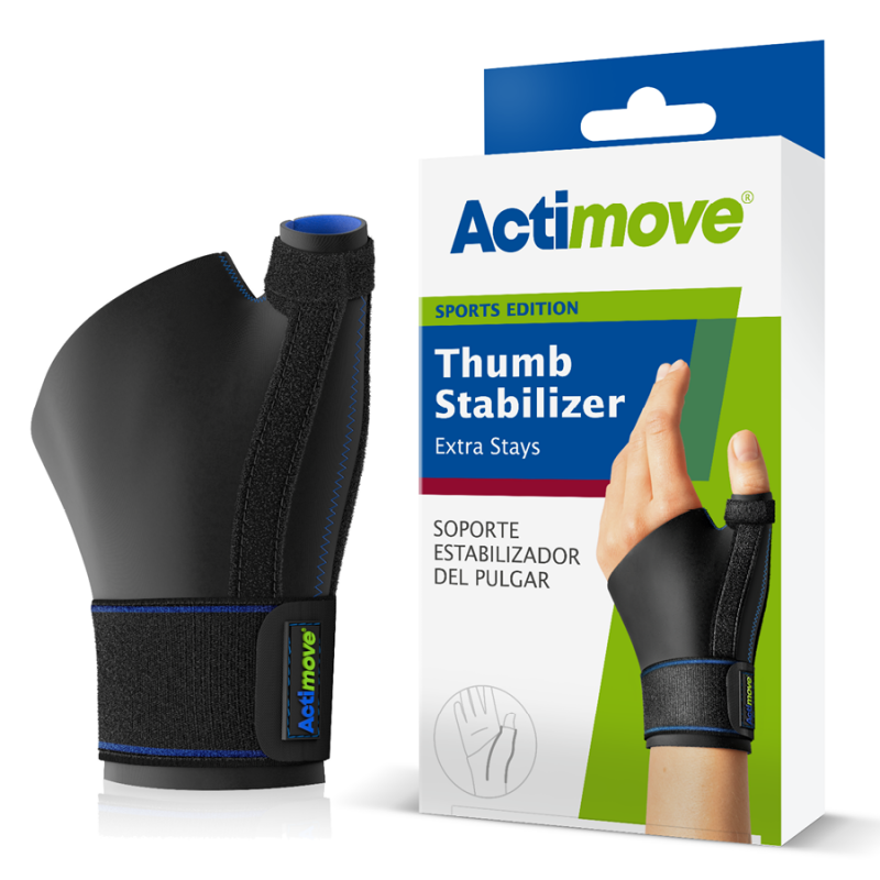 Actimove Stabilisateur de Pouce avec Attelles Noir Taille L/XL Actimove Stabilisateur de Pouce avec Attelles Noir Taille L/XL