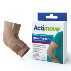 Actimove Elastic Elbow Pad with Pad and Band Beige Size S