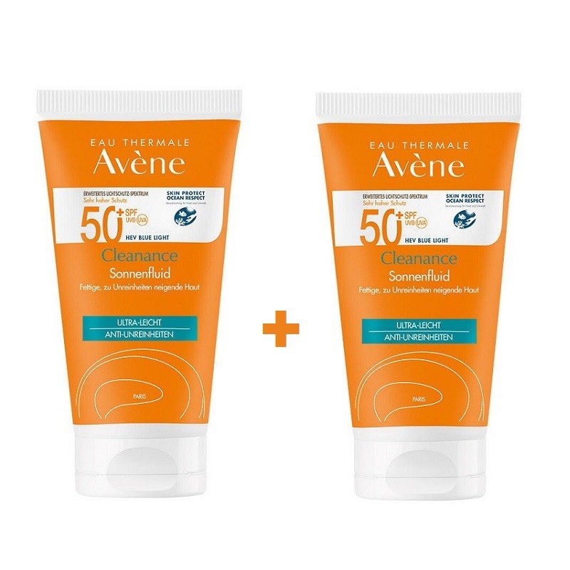 AVÉNE Cleanance Crème Solaire Visage SPF50+ DUPLO 2x50ml