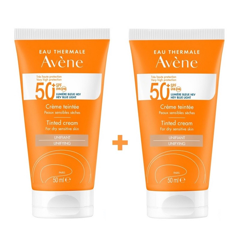 AVÈNE Sun Cream with Color for Dry Sensitive Skin SPF50+DUPLO 2x50ml