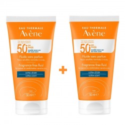 AVÈNE Protetor Solar Fluido Sem Perfume FPS50+ DUPLO 2x50ml