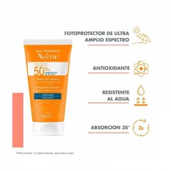 AVÈNE Fluid Sonnenschutz ohne Parfüm SPF50+ Normale oder Mischhaut 50ml