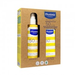 MUSTELA Spray Solaire Bébé SPF50+ (200 ml) + Crème Solaire Visage SPF50+ (40 ml)